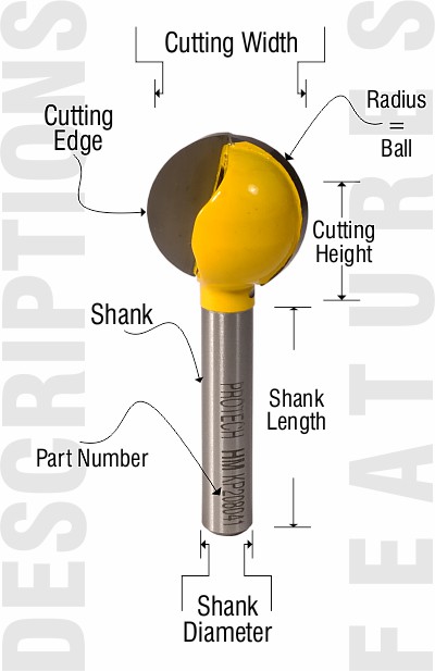 Ball end bit features